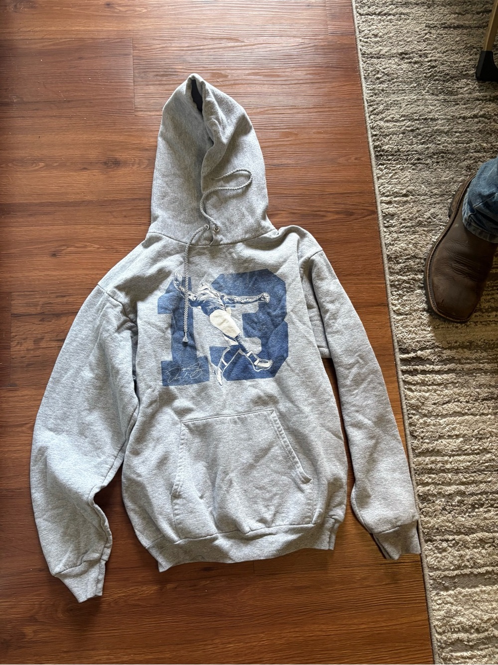 NFL Gray Crewneck Hoodie with Blue Graphic